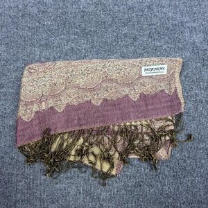 Pashmina Scarf Shawl Wrap Womens One Size Purple Paisley Cashmere Silk